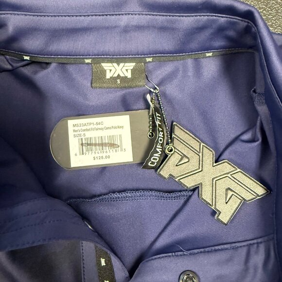 PXG Mens NWT Comfort Fit Fairway Camo Polo Shirt SMALL Blue Parson Xtreme Golf - Picture 5 of 8